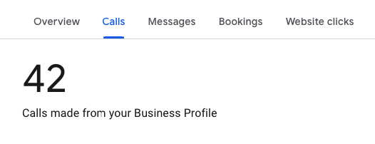 google business profile calls