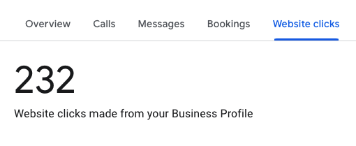 google business profile website clicks